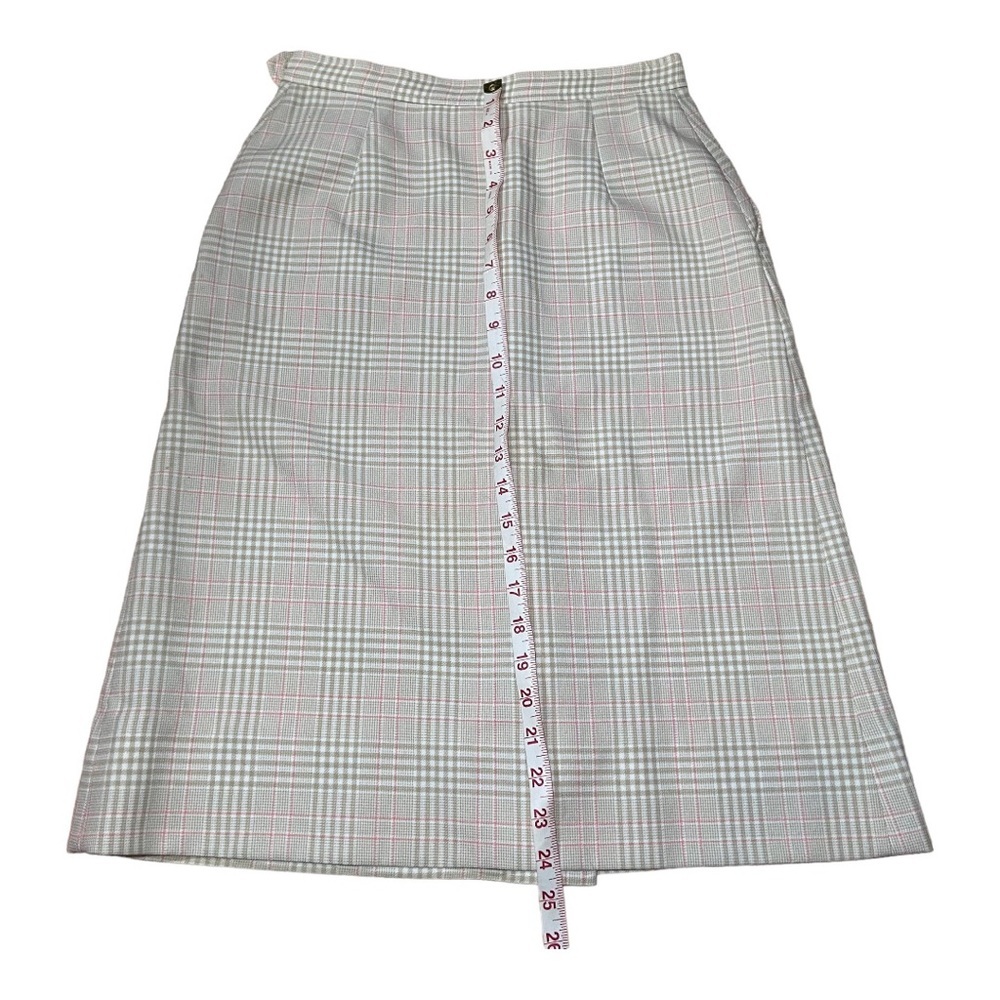 Vintage Jack Winter Tan Plaid Checkered Skirt Small Classic Preppy Fall - Picture 8 of 9